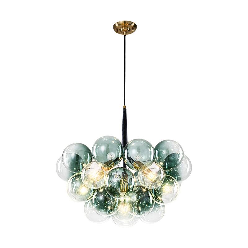 6-Light Bold Modern Gradient Glass Cluster Bubble Chandelier - 24.8 in