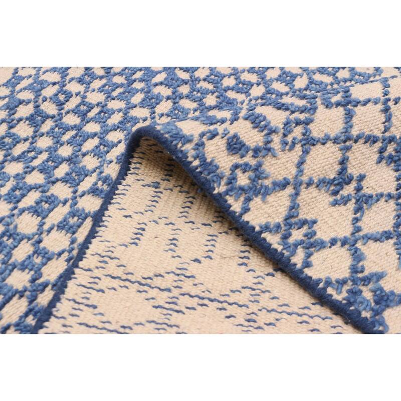 ECARPETGALLERY Hand-knotted Tangier Dark Blue Wool Rug - 5'4 x 7'7