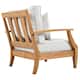 SAFAVIEH Couture Freida Wood Patio Arm Chair - 31.4" W x 35.6" L x 32.6" H - 31"W x 36"D x 33"H