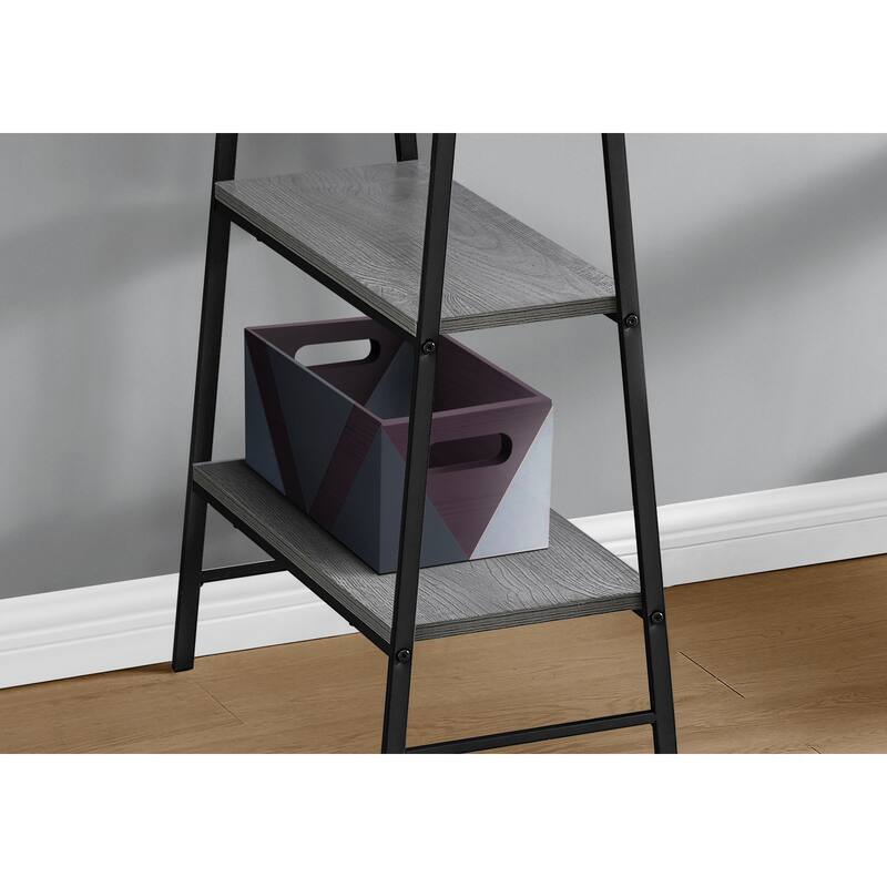 Computer Desk, Home Office, Laptop, Storage Shelves, 48"l, Work, Grey Laminate, Black Metal, Contemporary - Grey