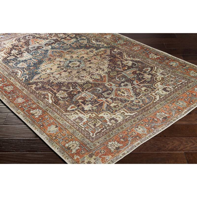 Livabliss Amelie Updated Traditional Medallion Washable Area Rug