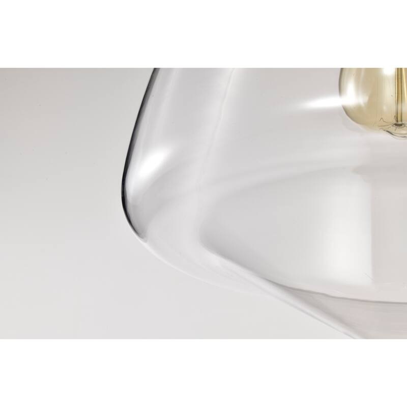 Zylo Semi-Flush Mount Metal Ceiling Lamp with Clear Glass Shade