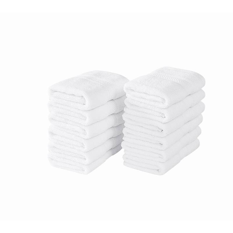 Royal Velvet Regal Plush Towel Collection - 12 Wash Cloths - White