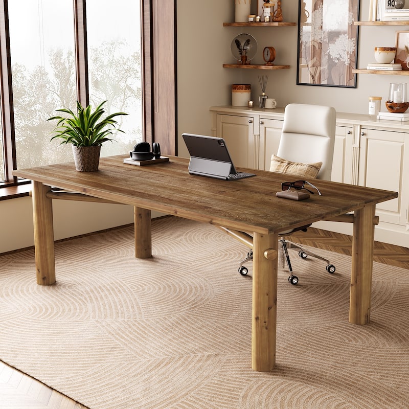 62.99 Inch Large Farmhouse Executive Desk