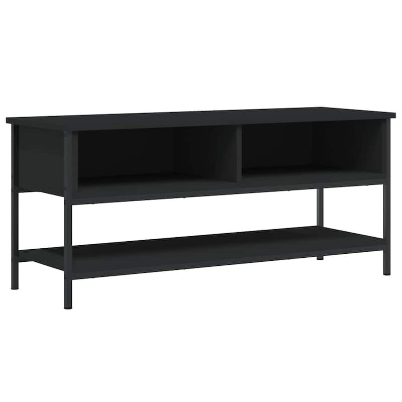 vidaXL TV Cabinet Black Engineered wood, Iron 39.4 x 13.8 x 17.7 in - 13.8 x 39.4 x 17.7 in