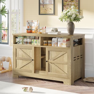 Cat Litter Box Enclosure for 2 Cats, Double Hidden Litter Box Furniture Cat Washroom, Farmhouse Indoor Cat House End Table