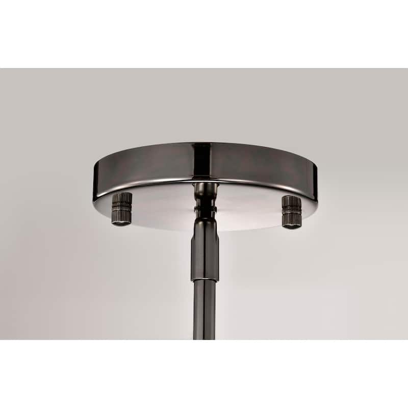 Daelan Pear Black Pendant Light with Dimpled Clear Glass Bell Shade - Pear-Black
