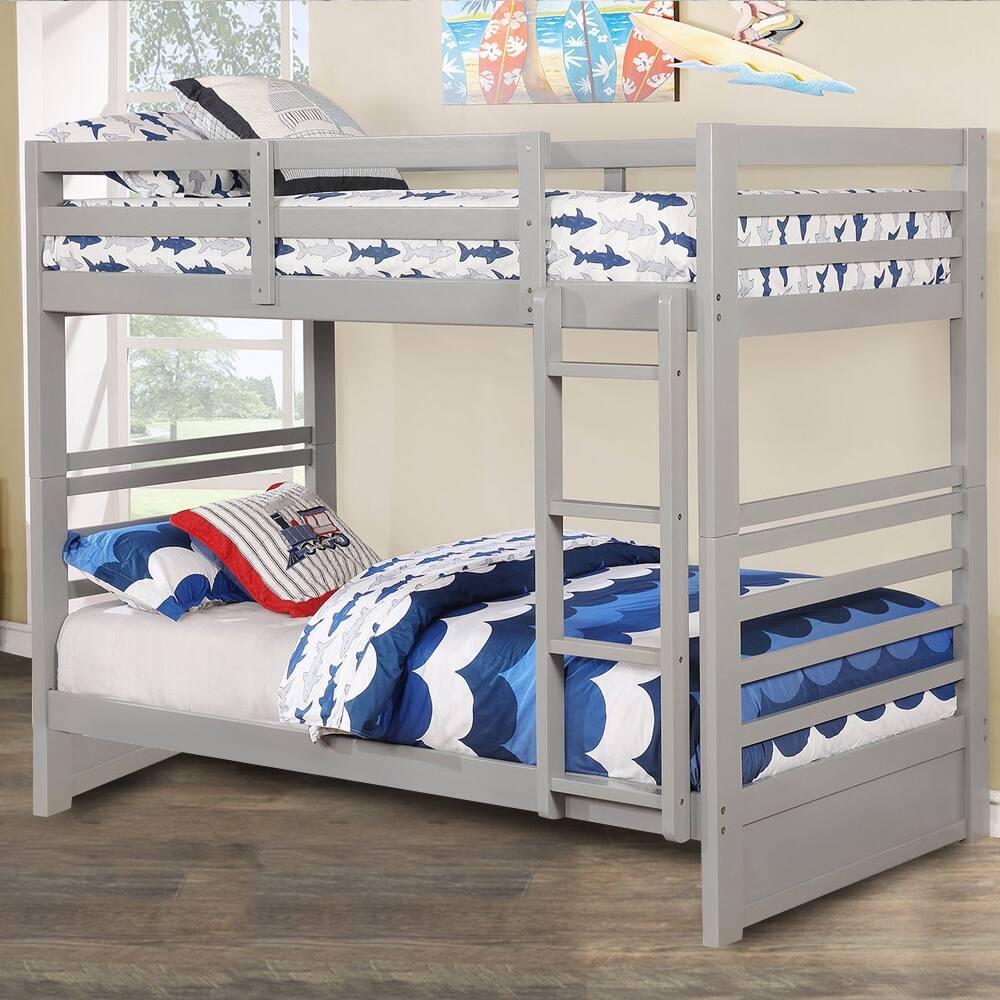 Ron Bunks Ron Twin/Twin Bunk Bed in Gray Finish - Overstock - 37091294