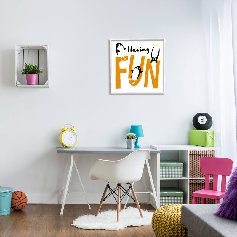Stupell Having Fun Penguins Framed Giclee Art Design by Carla Daly
