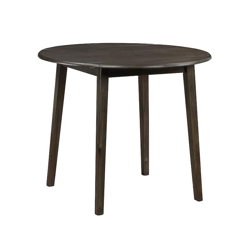 Corinne Wood Drop Leaf Round Dining Table - Espresso