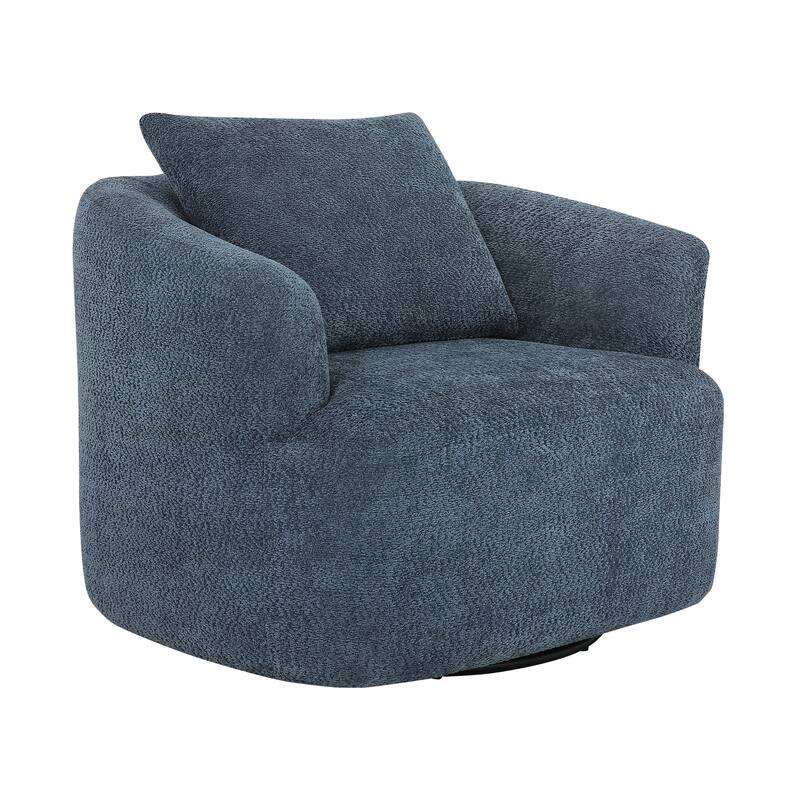 Chenille Swivel Accent Chair with Pillow
