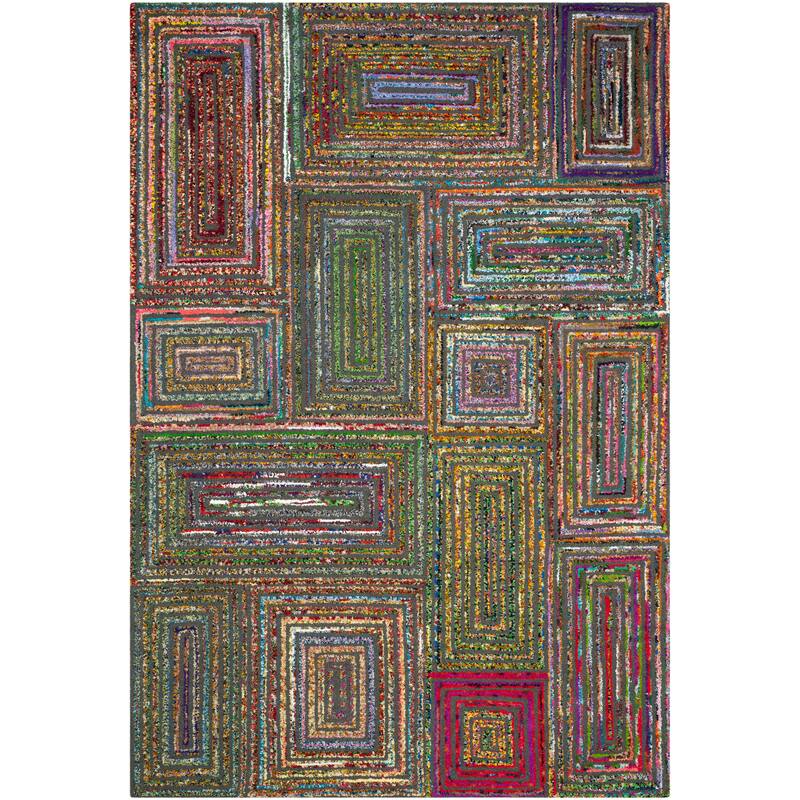 SAFAVIEH Handmade Nantucket Marieka Contemporary Cotton Rug - 6' x 9' - Charcoal
