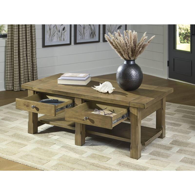 Signature Design by Ashley Vandenmore Brown Coffee Table - 54" W x 26" D x 19.13" H