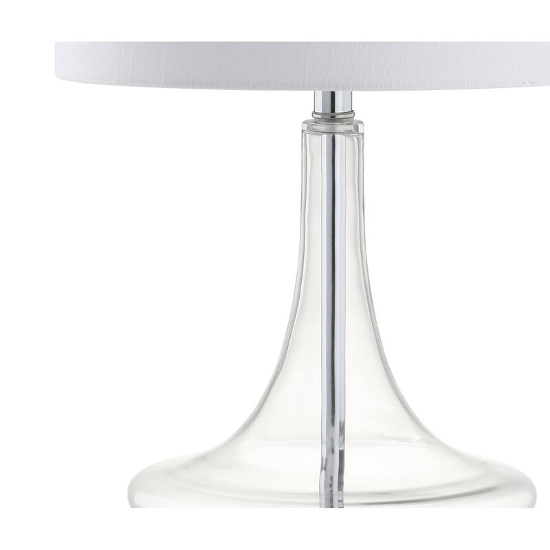 Ames 25.5" Glass Teardrop LED Table Lamp, Mercury Silver/Chrome (Set of 2) by JONATHAN Y