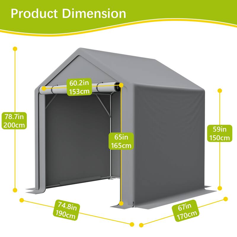 Anmytek 6x6 FT All-Season Storage Tent Quick-Install Waterproof & UV-Resistant Outdoor Shed