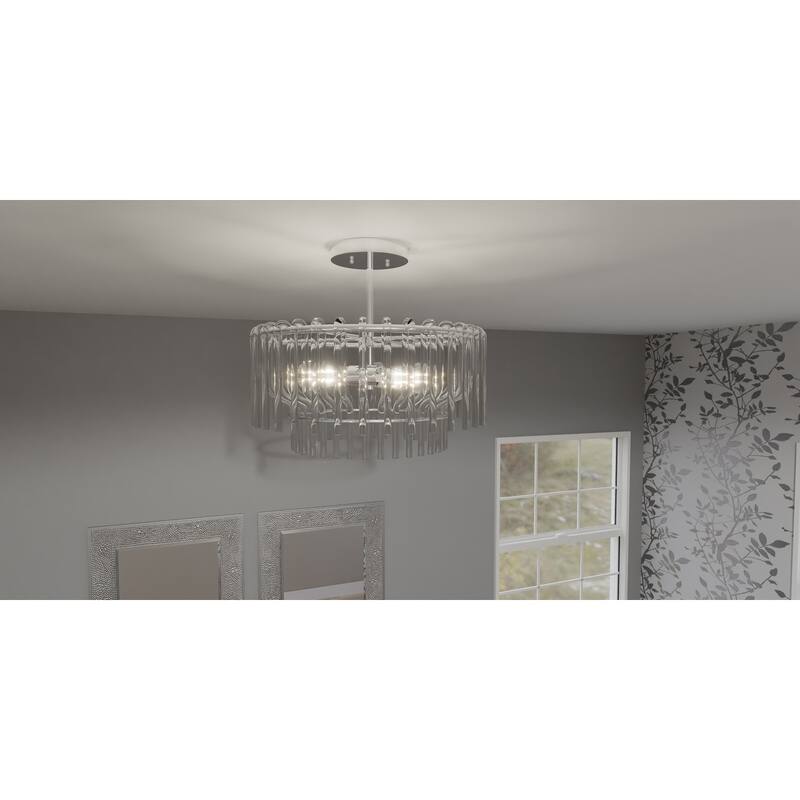 Tayshia 3-Light Polished Chrome Semi-Flush Mount Light