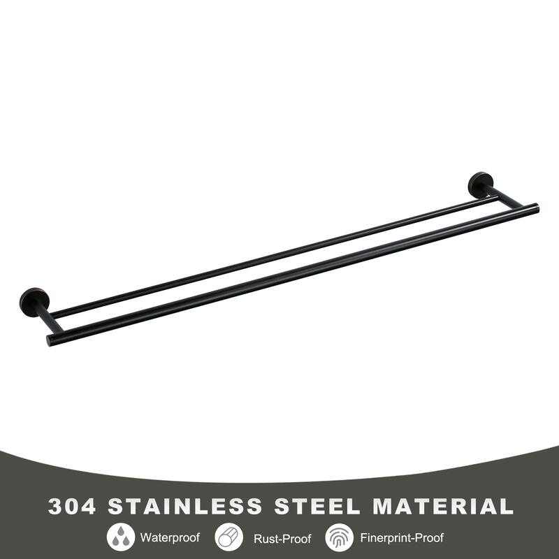 WOWOW Wall Mounted Stainless Steel Double Towel Bar