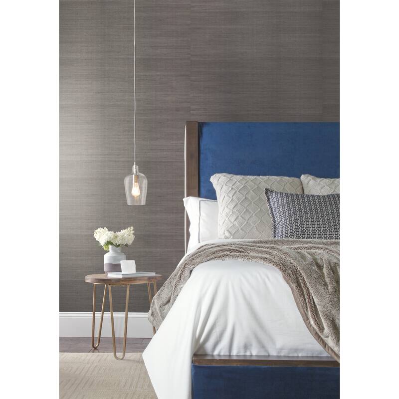 York Wallcoverings Sisal Grasscloth Silver Metallic Wallpaper