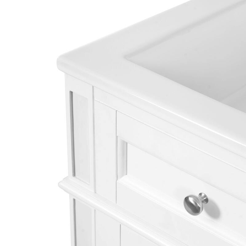 16" Bathroom Vanity with Ceramic Sink, Soft-Close Door & Adjustable Shelf