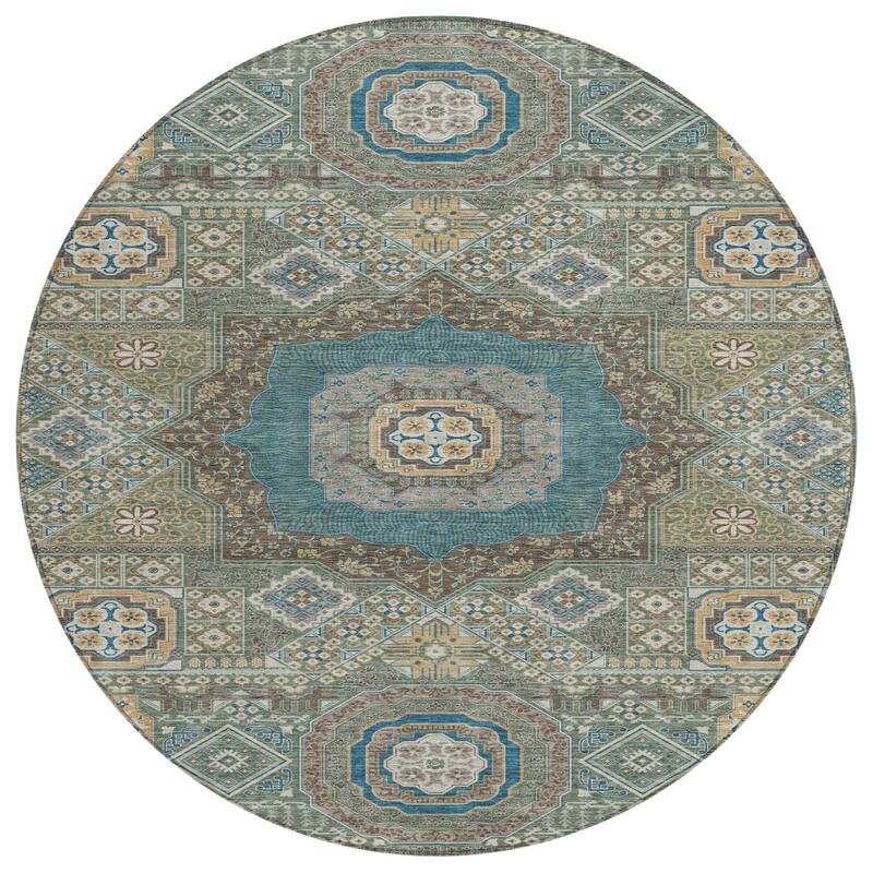 Machine Washable Indoor/ Outdoor Traditonal Isaiah Chantille Rug