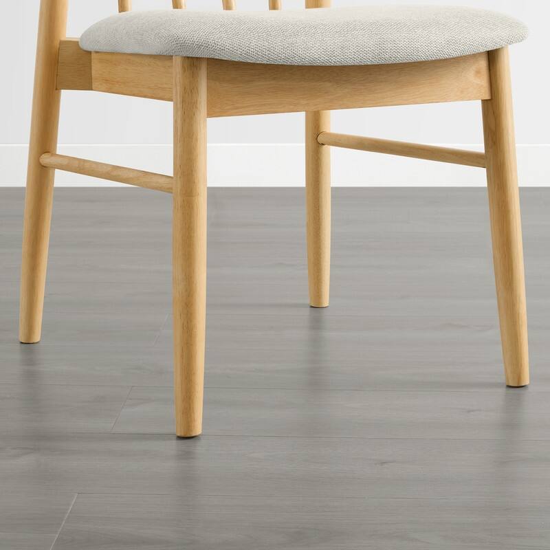 Spruce & Spring Windsor Spindle Back Upholstered Dining Chair with Solid Wood Frame