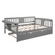 preview thumbnail 45 of 72, Elegant Design Daybed with Trundle Bed, Wooden Sofa Bed for Bedroom Living Room, Wood Platform Bed Frame for Kids Teens Guests