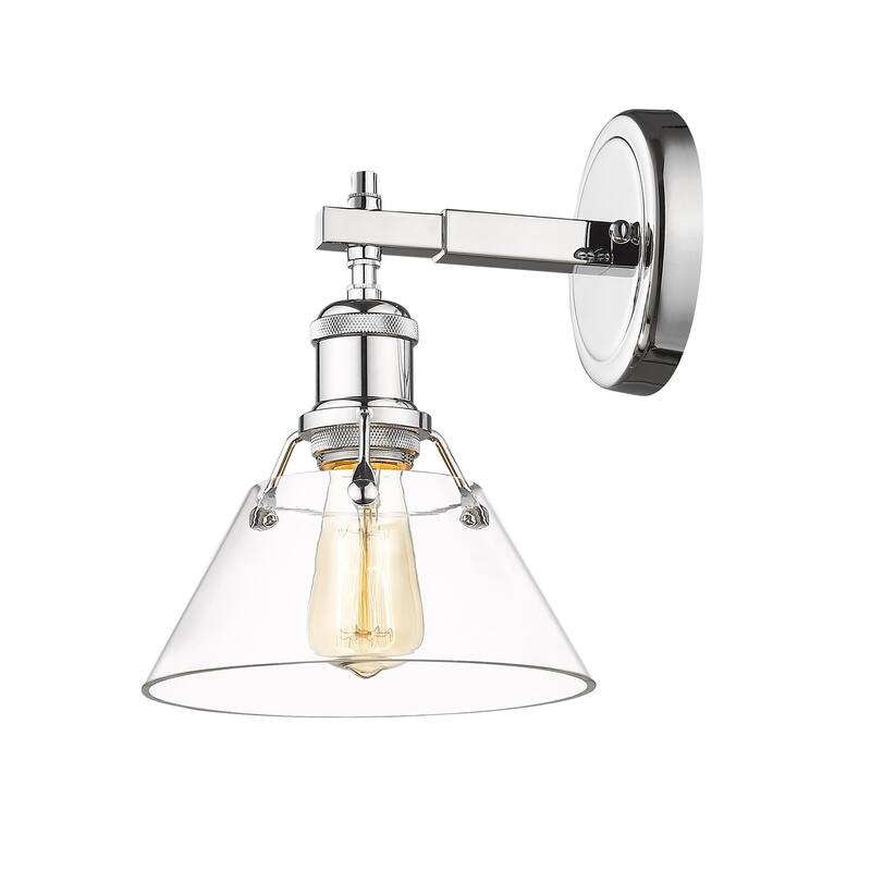 Orwell 1-Light Bath Vanity in Chrome with Clear Glass - Silver