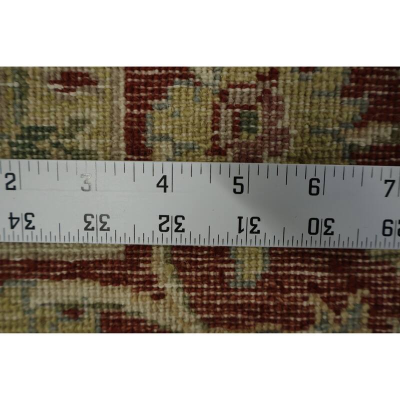 Hand Knotted Oriental 100% Wool Carpet Traditional All-Over Beige & Ivories Ziegler Area Rug - 9' 5'' X 6' 2''