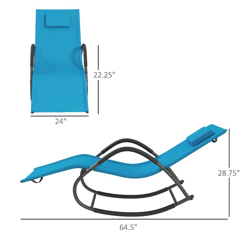Outsunny Rocking Chair, Zero Gravity Patio Chaise Sun Lounger, Outdoor Rocker, UV Water Resistant