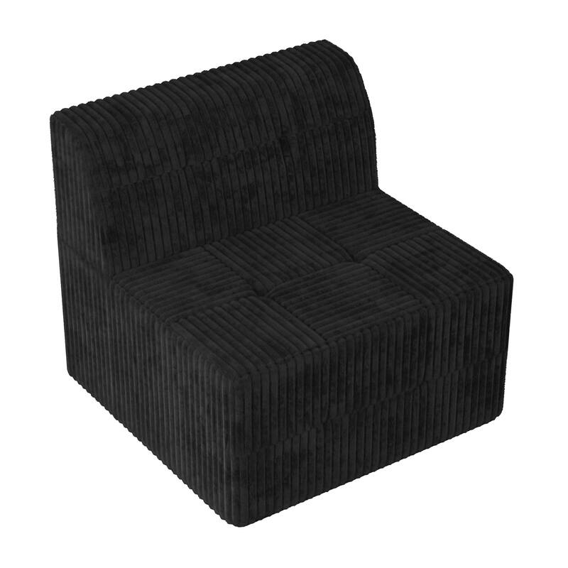 130.32" 6-Seat U-Shaped Modular Sectional Sofa with Sleeper Function, Corduroy Upholstery and No Assembly Required