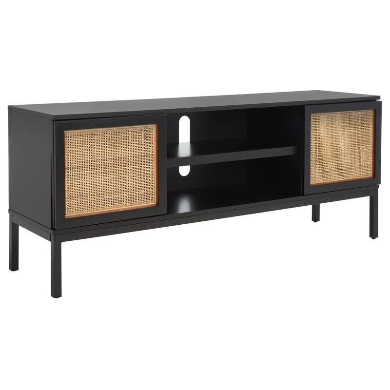 SAFAVIEH Zadie 1 Shelf Rattan Media Stand - 54" W x 15" D x 22" H