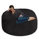 preview thumbnail 102 of 108, Bean Bag Chair 5-foot Memory Foam Removable Cover Bean Bags Soft Faux Rabbit Fur Cover - Black