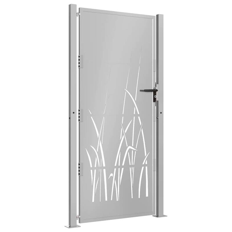 vidaXL Garden Gate 39.4x68.9" Corten Steel Grass Design - 43.3 x 70.9"