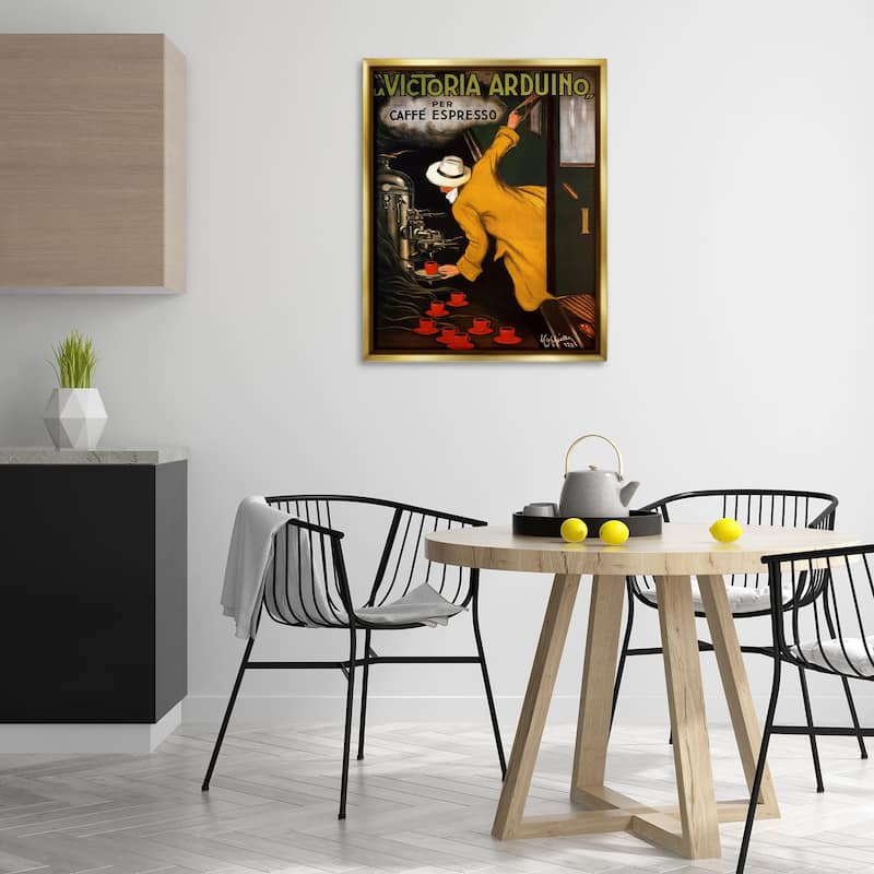 Stupell Vintage Espresso Advertisement Framed Floater Canvas Wall Art Design By Marcus Jules