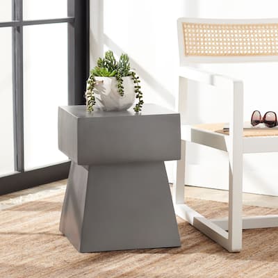 SAFAVIEH Rukiye Mushroom Concrete Indoor/ Outdoor Accent Table - 13.7" x 13.7" x 18.1" - 14Wx14Dx18H