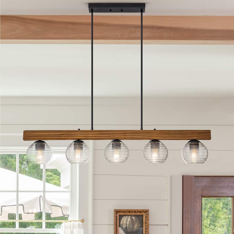 43 in. Kitchen Island Chandelier with Ripple Glass