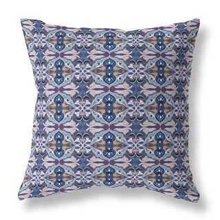 Blue And White Floral Elegance Faux Suede Throw Pillow - Bed Bath ...