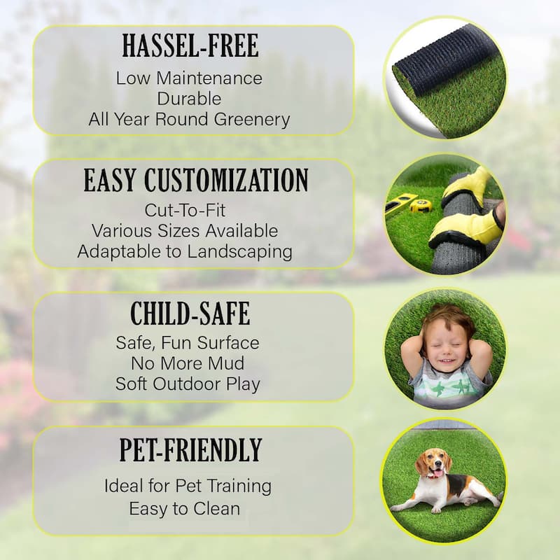 Superior Artificial Grass Lawn Turf Indoor/ Outdoor Area Rugs, Set of 6 - 1' x 1' Set (6)