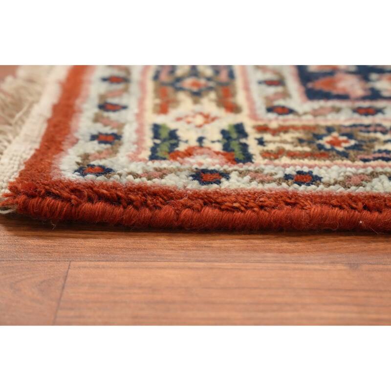 Hand Knotted Oriental 100% Wool Carpet Traditional Geometric Oranges & Rust Heriz (serapi) Area Rug - 5' 4'' X 2' 11''