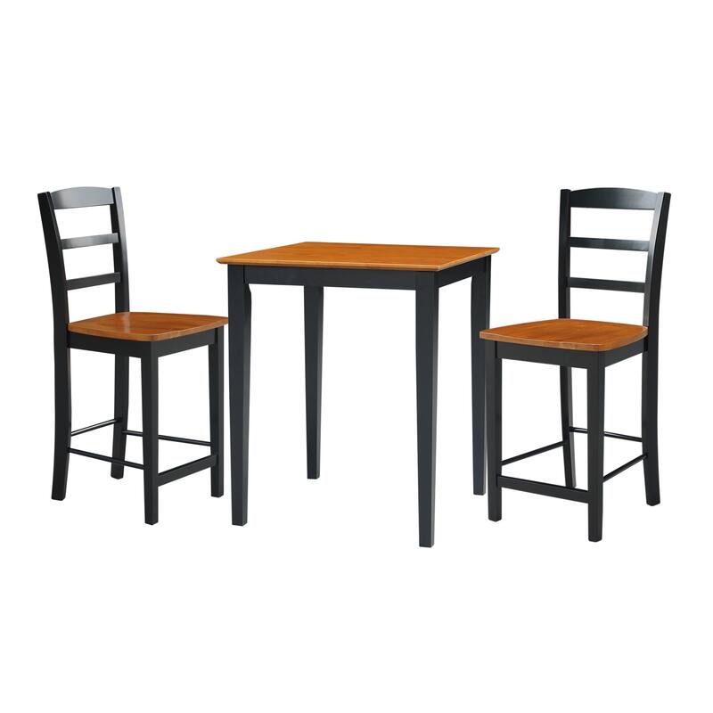 Solid Wood Counter Height Table and 2 Madrid Stools