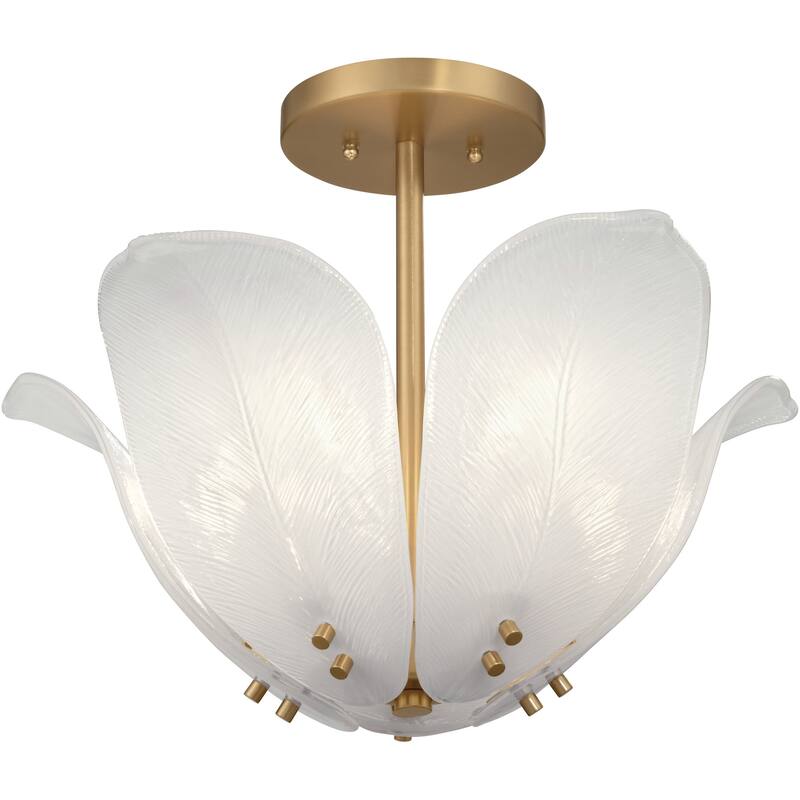 Metropolitan N2214 Orchid 5 Light 18" Wide Semi-Flush Bowl Ceiling - Legacy Brass / White