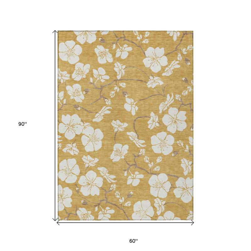 HomeRoots Floral Transitional Rectangle Outdoor Rug