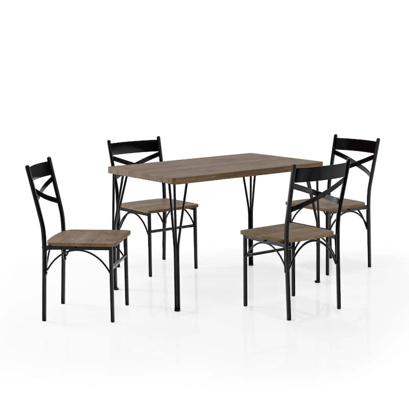 Zath Industrial Metal 5-Piece Dining Set by Furniture of America