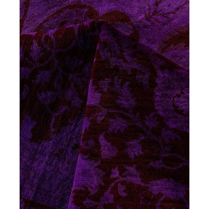 Overdyed One-of-a-Kind Hand-Knotted Area Rug - Purple - 10' 2" x 14' 4"