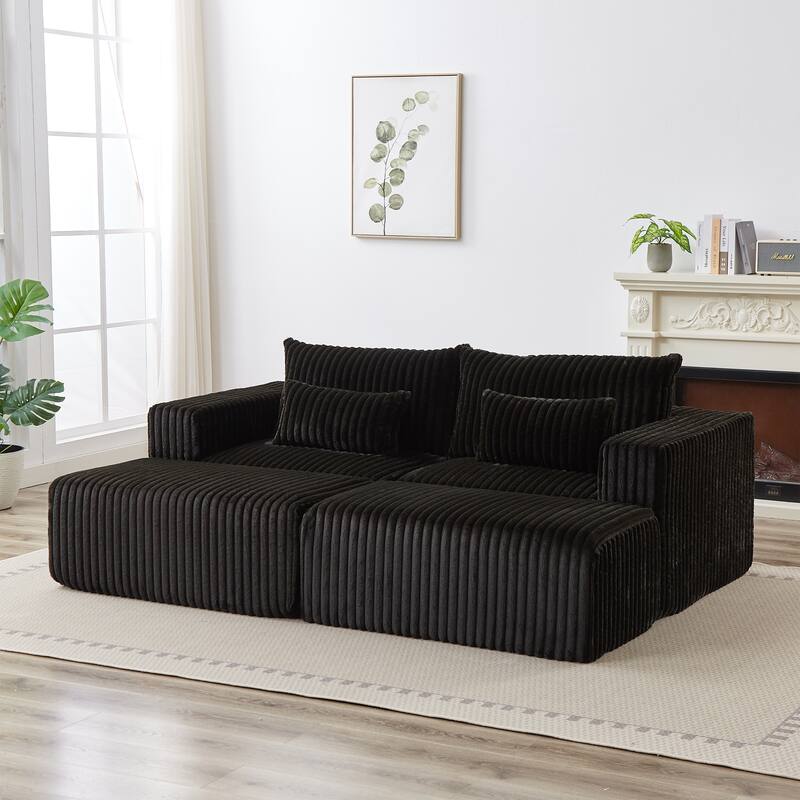 Oversized 87" Modular Sectional Lounge Chaise with 2 Ottoman