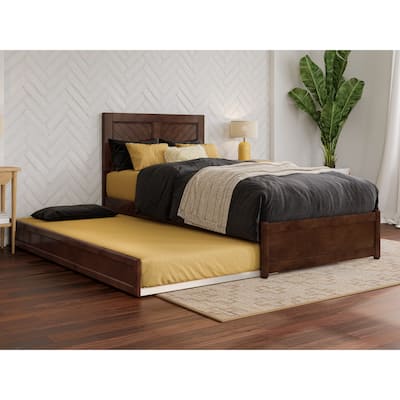 Clayton Platform Bed with Panel Footboard and Twin XL Trundle
