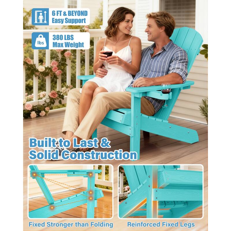 WINSOON All Weather HIPS Outdoor Plastic Adirondack Chair