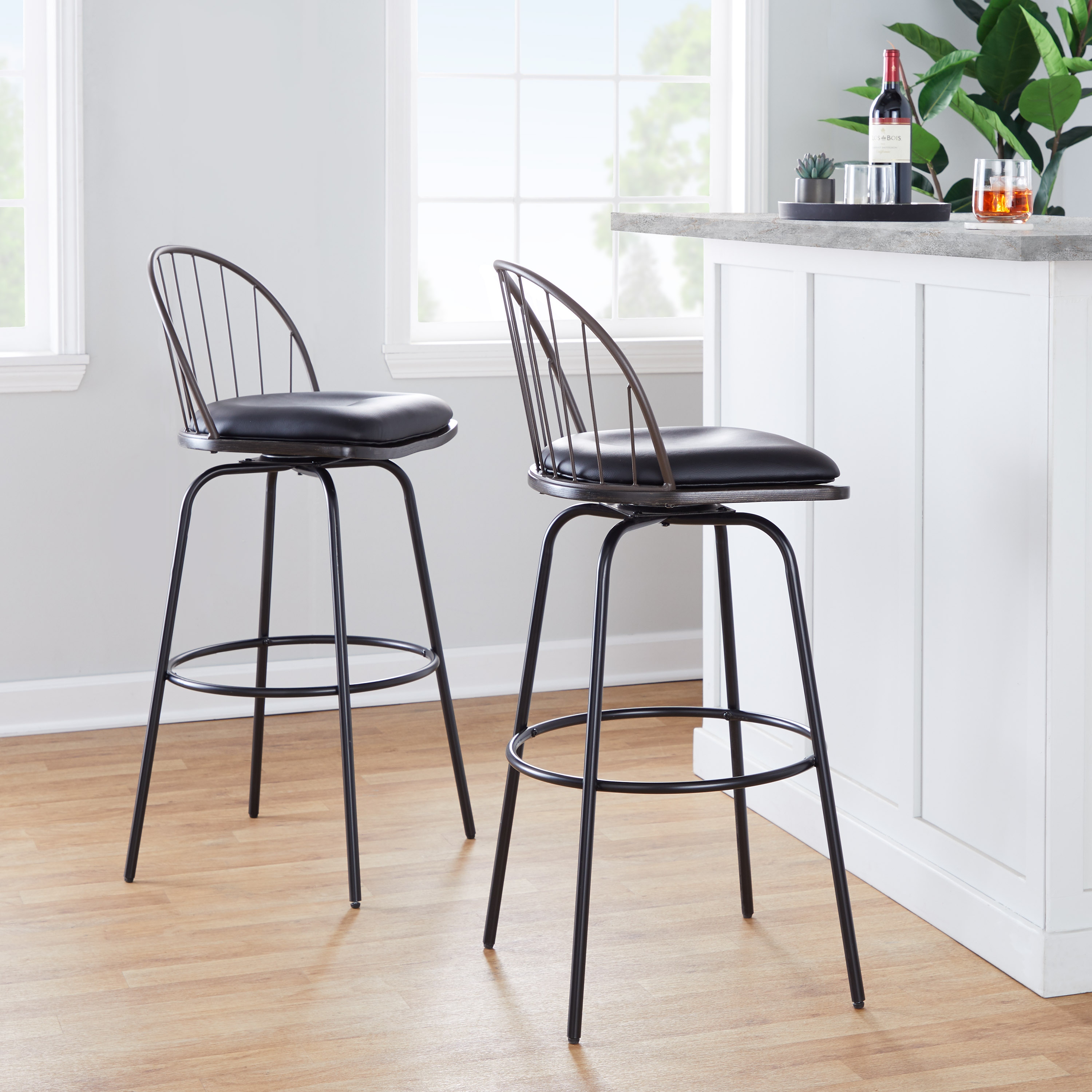 Fixed leg top bar stools