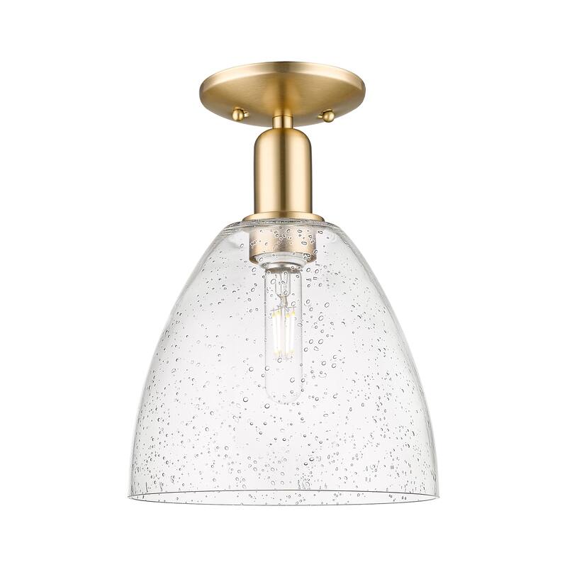 Innovations Lighting Endless Possibilities Arcadia - Bristol - 1 Light 9" Semi-Flush Mount - Champagne Bronze/Seedy