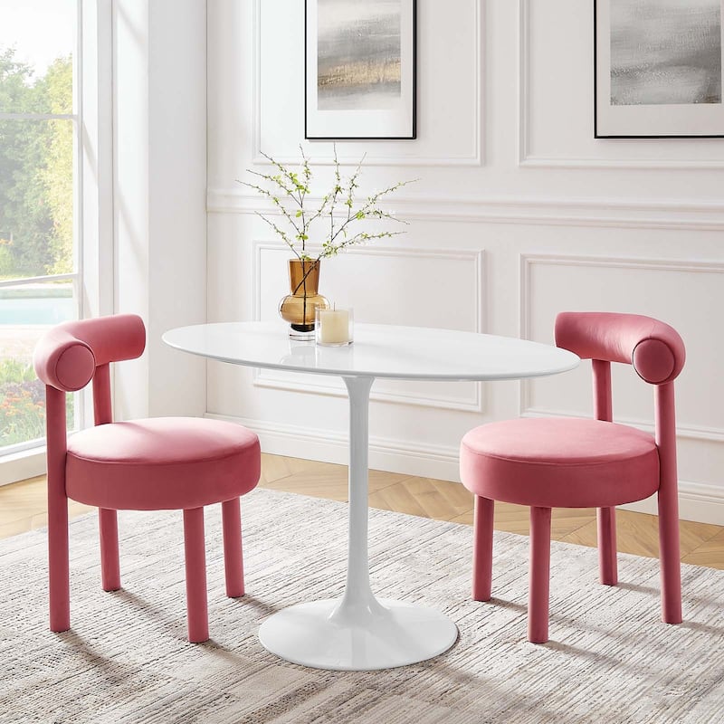 Lippa Oval Wood Top Dining Table